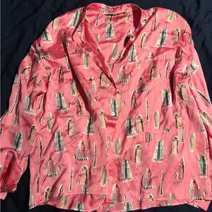 Zara Pink Building Print Men's Shirt